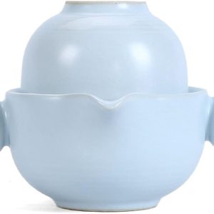 Portable Travel Tea Set Ceramic Teapot Kung Fu Teaset Tea Cup Gaiwan Kettle