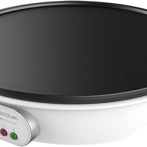 Cecotec Crepera Eléctrica Fun Crepelicius. 1000 W, Revestimiento Antiadherente, Potencia Regulable, Indicador luminoso, Placa de 30,5 cm de Diámetro, Incluye Rodillo y Espátula
