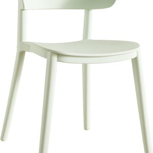 Juego de 4 sillas de plástico apilables para exteriores, color verde matcha, para sala de estar, porche, patio, muebles de interior/exterior con respaldo, resistentes y cómodas