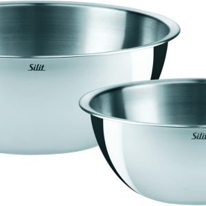 Silit Set of two stainless steel mixing bowls, 18/10, 16 cm and 18 cm