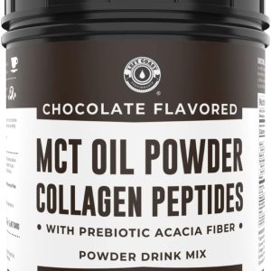 Keto MCT Chocolate MCT Powder 16oz + Collagen + Prebiotic Acacia Fiber MCT Cream Coconut MCT Oil Powder Grass Fed MCT Collagen Powder Perfect for Keto 1