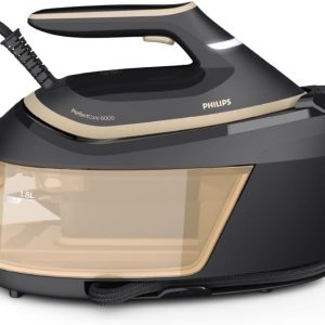 Philips PerfectCare 6000 Series Steam Ironing Center – 2400 W, 600 g Steam Output, 8 Bar Pressure, OptimalTEMP Technology, 1.8 Litre Water Tank, Black (PSG6064/80)