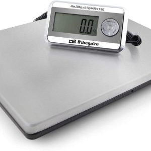 Orbegozo PC 5500, Industrial Kitchen Scales, Maximum Capacity 200 kg, Tare Function, Battery Operated and with Power Adapter, Low Battery Indicator, Stainless Steel Surface,