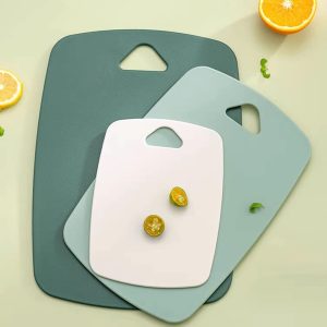 Plastic Cutting Boards Set of 3 Kitchen Chopping Boards Thick Cutting Boards for Meat Vegetables Fruits with Easy Grip Handle, Dishwasher Safe (Green, 3 Pieces)