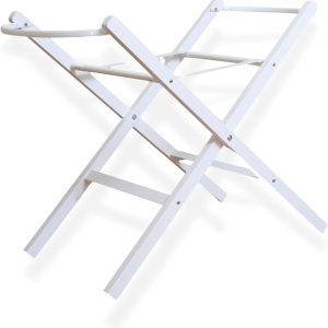 Clair de Lune White Wooden Folding Bassinet