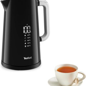 Tefal KO850810 Smart N Light, Digital Kettle with Digital Display Display, 5 Temperature Settings, Keep Warm, True Temperature Indicator, 360 Degree Swivel Base, Black, 1.7 L