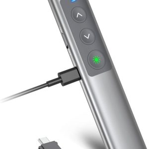 Presentation Clickers for PowerPoint Presentations, [Aluminum Alloy] + [2 in 1 USB C/A] PowerPoint Clicker Wireless Presenter, PPT Presentation Pointer Slide Remote Control