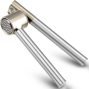 Garlic Press, Garlic Mincer and Crusher 304 Stainless Steel, Heavy Duty, Easy to Tighten, Rust Proof, Easy to Clean