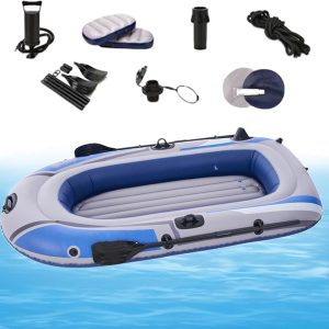 Inflatable Fishing Kayak, Inflatable Boat – Inflatable Boat with Locks for Paddles, Includes Paddle Seat, Manual Air Pump, Heavy Duty, Anti-Leak, Fishing Kayak for Activities