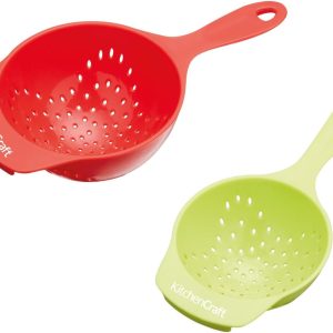 Healthy Eating Mini Plastic Strainer, Red/Green (Pack of 2)