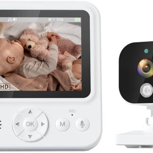 Baby Monitor with Camera and Night Vision, 2.8 Inch 720P HD Video Baby Monitor, IPS Display, VOX Mode, 300M Long Range, Temperature Detection, Crying Reminder, Lullaby