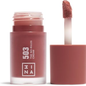 3INA MAKEUP – The No-Rules Cream 503 – Nude Pink Blush with Almond Oil – 3-in-1 Liquid Blush Natural Finish Lips and Eyes Cheeks – Vegan – Cruelty Free