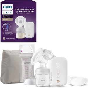 Philips Avent Extractor de leche eléctrico: extractor de leche con 5 bolsas de almacenamiento de leche materna y funda de viaje (modelo SCF396/31)