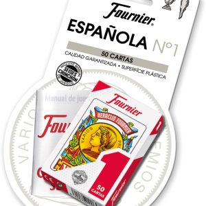 Fournier -Nº1-50 Deck of Spanish Cards + Rules Six and Chinchón Multicolour (F24787, Assorted Colour/Model