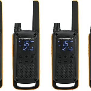 Motorola Talkabout T82 Extreme PMR446 2-Way Walkie Talkie Radio, Quad Pack, Yellow/Black