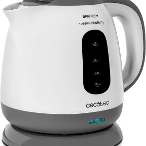Cecotec ThermoSense 120 Electric Kettle 1 Litre, BPA Free, 1100 W Power, 360° Base, Removable Anti-Limescale Filter, Double Safety System, Plastic