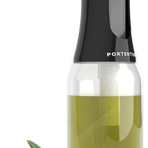 PORTENTUM 300ml Oil Spray, Suitable for Air Fryer & Multipurpose Kitchen Oil Spray, Non-Drip Kitchen Oil Spray, Oil Pot with Dispenser, Oil-Free Fryer Accessories (Black)