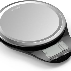 GRIFEMA GA2007 Kitchen Scale with LCD Display, Stainless Steel Digital Kitchen Scale, Multifunctional Food Scale 5kg/11lbs