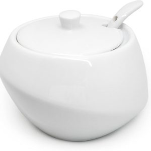 NERTHUS Porcelain Sugar Bowl, White, One Size