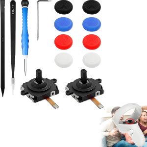 Raheem 2 Pieces Joystick Replacement Kit Left & Right for Quest 2 Controller Joystick Analog Thumb Stick Repair Kit and Joystick Caps Repair Tool Set for VR Controller Replacement