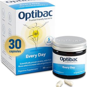 OptiBac For Every Day | 5 Billion Good Bacteria Natural Supplement | Multiple Strains Formula of Lactobacillus Acidophilus and Bifidobacterium (Box of 30 Capsules)
