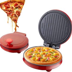 1000W Electric Pizza Maker, Pizza Oven, Pancake Maker Machine with Non-Stick Surface, Heating and Baking Uniform on Both Sides, 23 cm, 180 Degree Opening