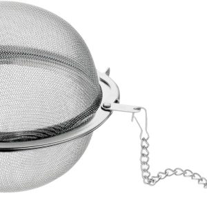 WMF Gourmet 2″ Tea Strainer, Tea Ball with Chain, Tea Infuser, Polished Cromargan Stainless Steel, Dishwasher Safe