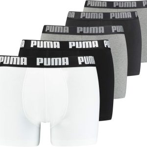 PUMA Boxer (Pack of 5) for Men, White / Grey / Black, M
