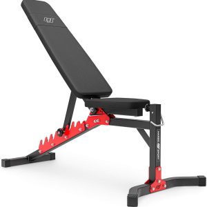 Marbo Sport – Adjustable Weight Bench MH-L115 – Strong and Durable Structure – Adjustable Seat and Back – Multifunctional Home Workout Machine – Black