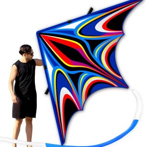 Blue Delta Kites for Adults & Kids -Kite Set with 328ft String & Handle – Easy to Fly Beginner/Beach/Park Kite – Family Outdoor Activities & Travel Flying Toys (Blue)