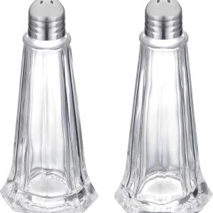 Westmark Salt and Pepper Shaker Set, 2 Pieces, Capacity: 40 ml each, Glass/Stainless Steel, New York, Silver/Clear, 65262270