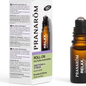 PRANAROM – Aromaboost Relax Bio – Olfactory Roll-on – Supports Mental and Physical Symptoms of Stress – Immediate Action – True Lavender Organic Essential Oil – 5ml