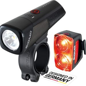 SIGMA Luces Bicicleta Delantera y Trasera BUSTER 800+RL150 con Cinco Modos & Función de Freno| Luz Bicicleta Delantera con 800 Lúmenes y trasera 150 Lúmenes | Impermeable & Recargable Luz Bicicleta
