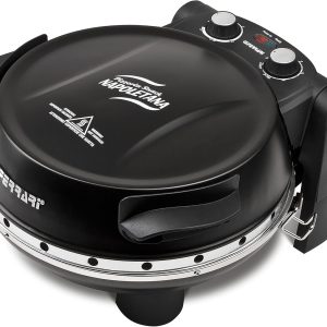 G3 Ferrari G10032 – Pizza Forn with Double Refractory Stone Snack Napoletana, 1200W, 2 Plates in Natural Cordierite, Recipe Book, Black