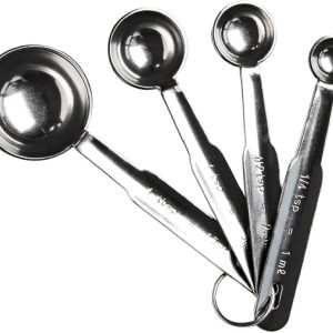 De Buyer, SET OF 4 STAINLESS STEEL MEASURING SPOONS: 1/1.5/5/15ML-1, Pack-4827.01