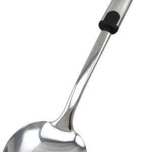 FACKELMANN Stainless Steel Kitchen Serving Ladle with Ergonomic Handle, 34 x 7.5 x 1.5 cm, 1 pc.