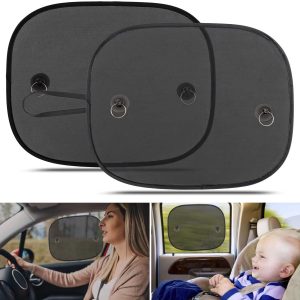 Car Sunshade, Baby Car Sunshade, Car Sun Shade to Protect Babies and Pets from the Sun, Block Harmful UV Rays, Easy Installation, 44 cm x 36 cm (2 Pieces)