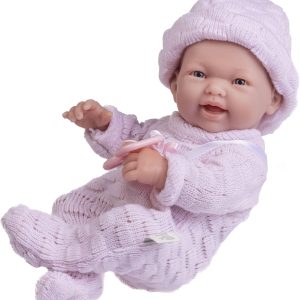 JC TOYS – Mini Doll La Newborn Measures 24 cm, is Soft Vinyl, Has Knitwear and Pacifier, Pink, designed in Spain by Berenguer, +2 years old