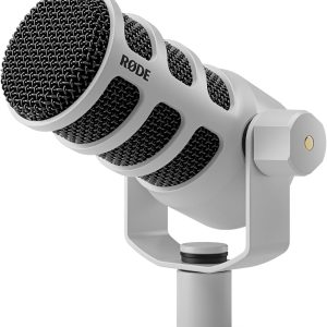 RØDE PodMic Dynamic Broadcast Quality PodMic Microphone with Built-in Rotating Mount for Podcasting, Streaming, Gaming and Voice Recording (White)