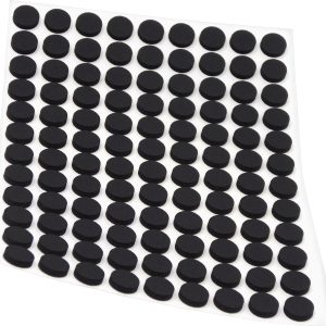 Adsamm® / 108 x EPDM Cellular Rubber Self-adhesive Anti-slip Pads/ø 10mm/Black/Round/Non-Slip Sliders 2.5mm Thickness