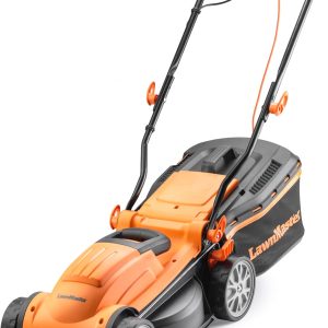 LawnMaster 1400 W Electric Lawn Mower with Cutting Width of 34 cm, Ideal for Small to Medium Size Lawns with 6 Adjustable Cutting Heights and Rear Roller for Striped Finish, 2 Years