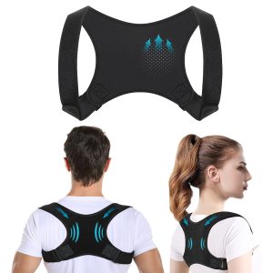 Back Posture Corrector, Adjustable and Breathable Posture Corrector Pain Prevention for Men Women Straight Back Shoulder (Black, S-M)