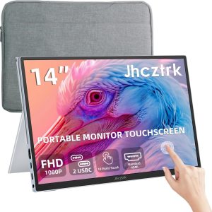 Portable Gaming Monitor with 14 Inch Touchscreen, 1920×1200 FHD, Portable Monitor with HDR, Slim, Eye Protection, Built-in Speakers, External Second Screen for Laptop, PC