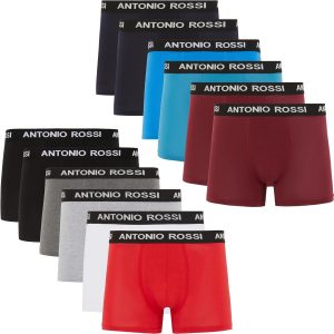 ANTONIO ROSSI Paquete de 12 Boxers Ajustados para Hombre – Calzoncillos Tipo bóxer para Hombre con Cintura elástica