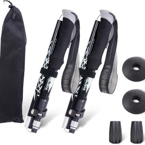 ThreeH Pair of 2 Trekking Poles Trekking Poles Foldable Adjustable Lightweight for Hiking Camping Poles Travel for Men Women