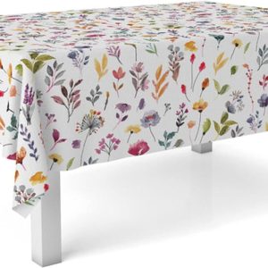 Oilcloth Tablecloth Rectangular Table Size 100 x 140 cm – Style, Durability and Easy Cleaning for Your Table – Stain Resistant and Waterproof Oilcloth Tablecloth – Garden Flores