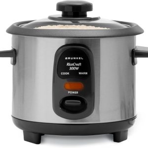 Grunkel RC-L Rice Cooker and Steamer Functions for Cooking Rice, Legumes and Vegetables Non-Stick Removable Pot with Lid and Spoon