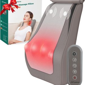 Snailax Back Massagers with Heat, Shiatsu Massager for Lower Back Pain, Deep Kneading Electric Massage Pillow, Gifts for Women Men