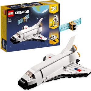 LEGO Creator 3 in 1 Space Shuttle, Astronaut Figure or Toy Ship, Building Set for Boys and Girls Ages 6 and Up, Creative Gift for Children 31134