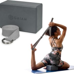 Gaiam Yoga Strap/Block Combo